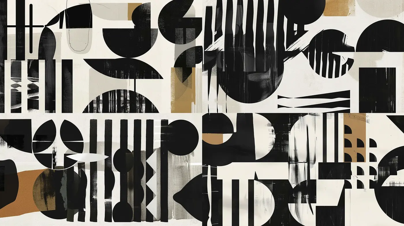 Monochrome Mélange: Abstract Expressionism Reimagined - Midjourney sref style