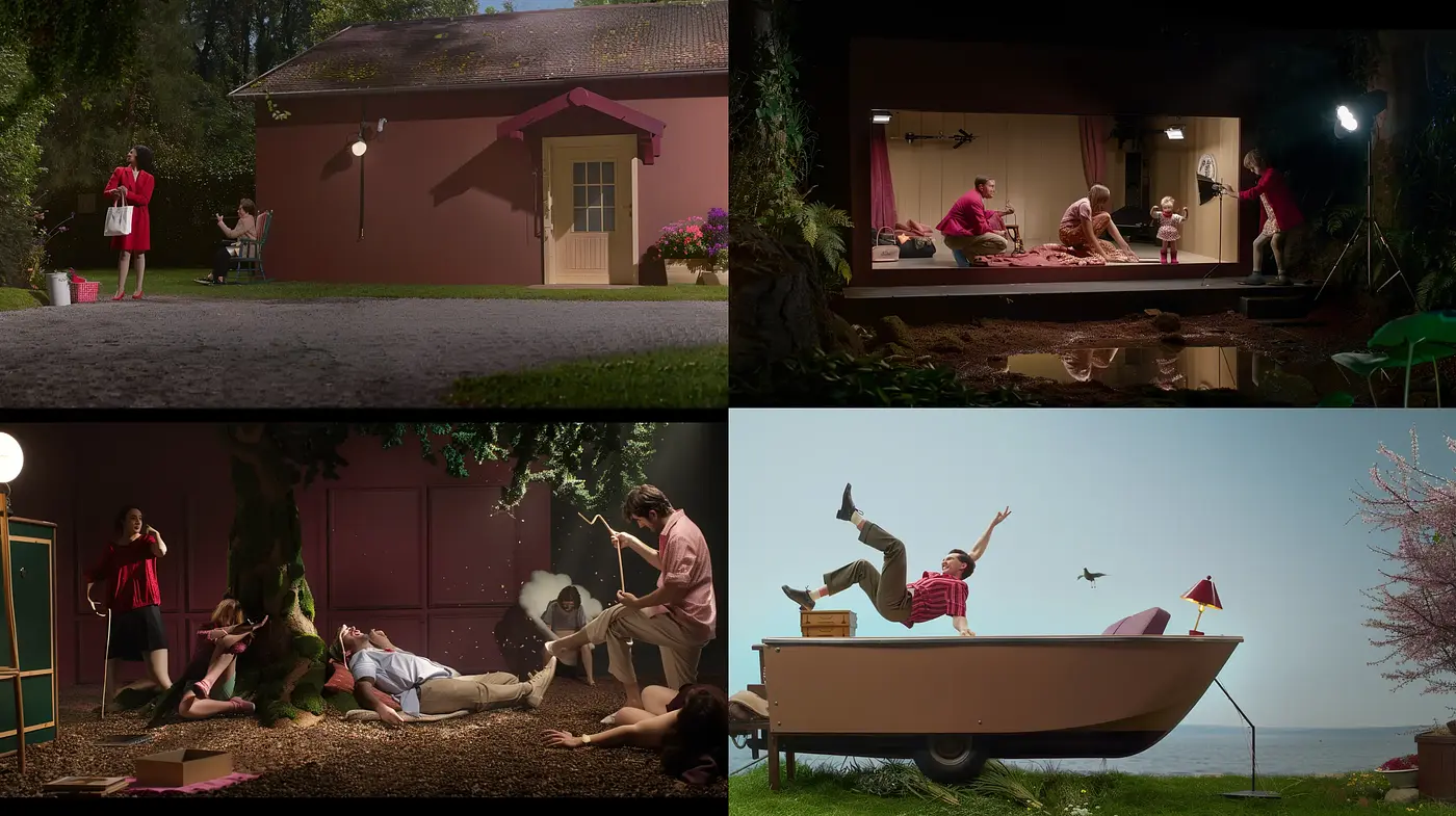 Cinematic Stills with a Surreal and Satirical Edge - Midjourney sref style