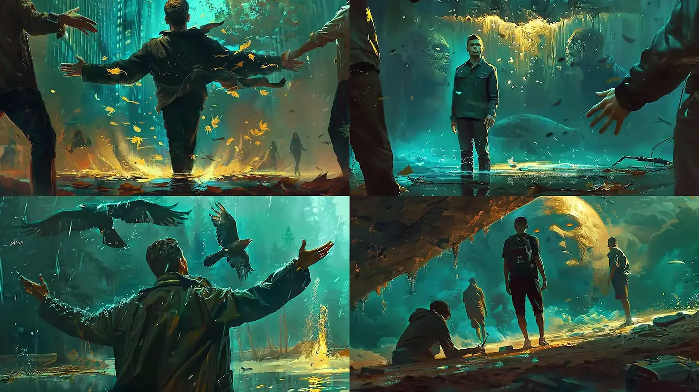 Ethereal and Enigmatic Visual Narrative in a Surreal Landscape - Midjourney sref style