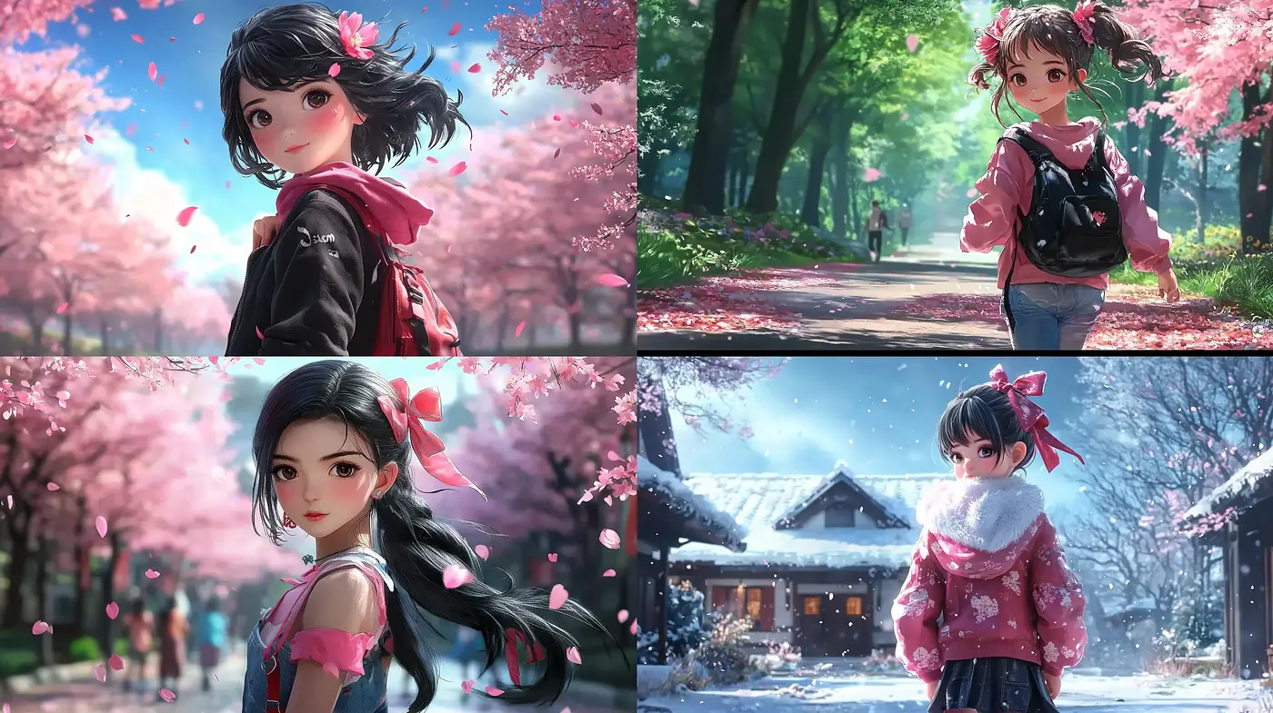Sakura Serenity: Anime-Inspired Digital Paintings with Pastel Hues - Midjourney sref style