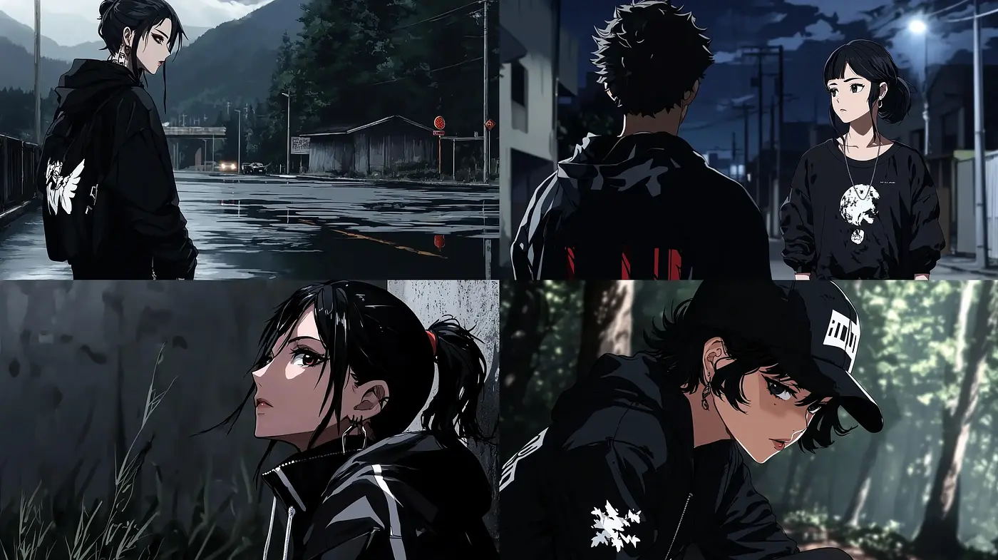 Nocturnal Hues and Anime-Inspired Vignettes - Midjourney sref style
