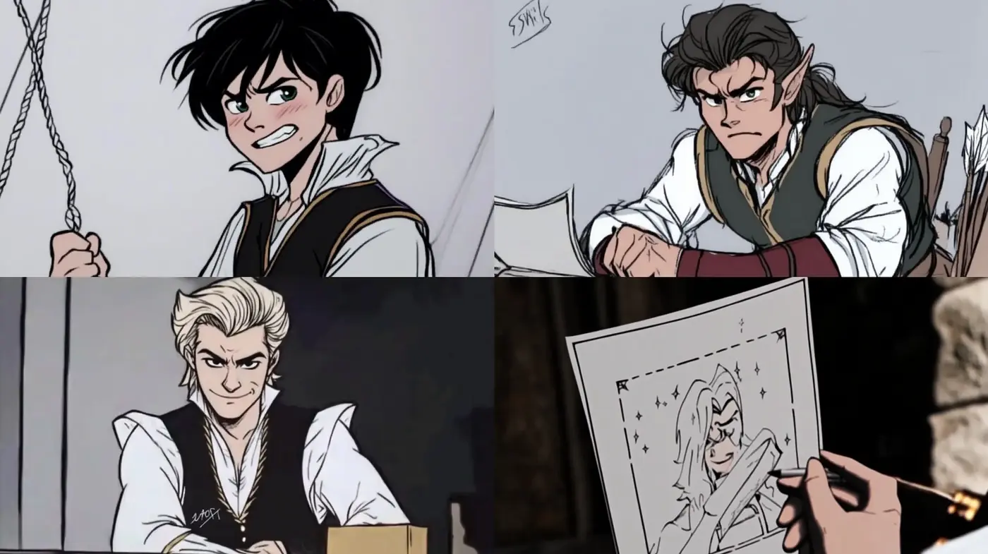 Stylized Graphic Novel Portraiture with a Dramatic Flair - Midjourney sref style