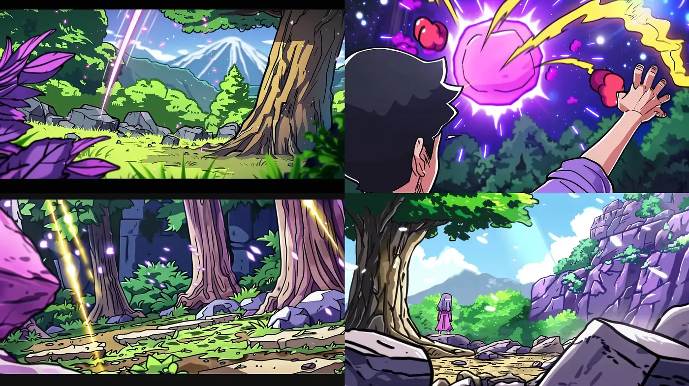 Ethereal Luminescence in Stylized Nature: A Homage to Animated Worlds - Midjourney sref style