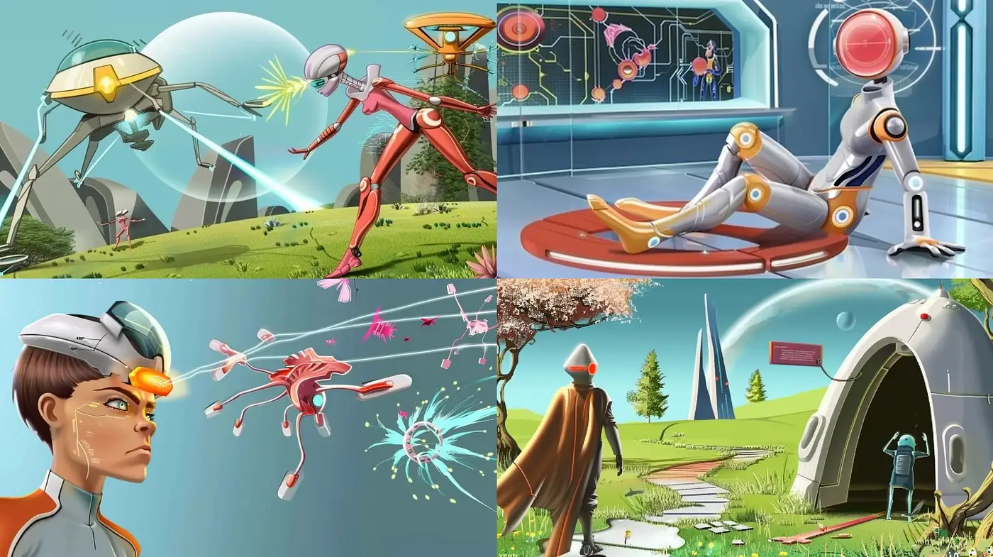 Futuristic Retro Sci-Fi Panorama - Midjourney sref style