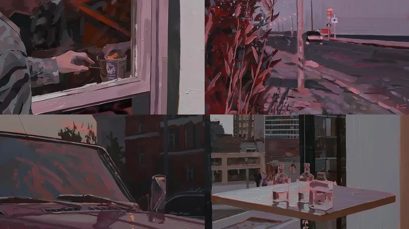 Contemporary Urban Scenes with a Nostalgic Touch - Midjourney sref style