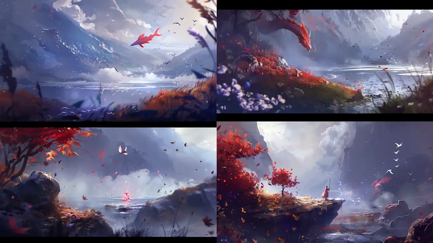 Mystical Landscapes with Elements of Nature and Fantasy - Midjourney sref style