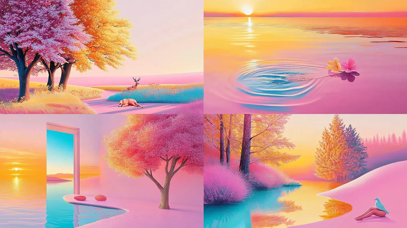 Surreal Tranquility in Pastel Dreamscapes - Midjourney sref style