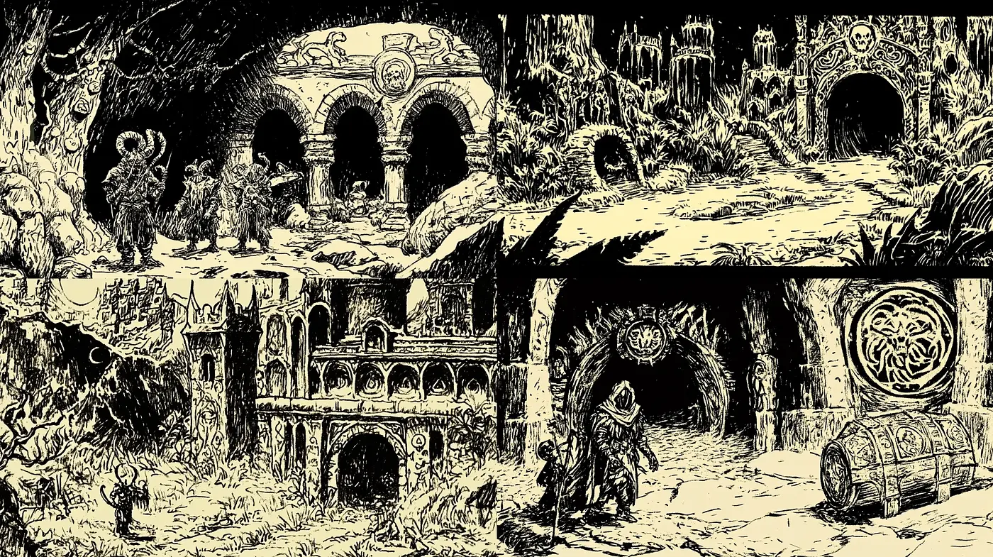 Enigmatic Monochromatic Etching Style - Midjourney sref style