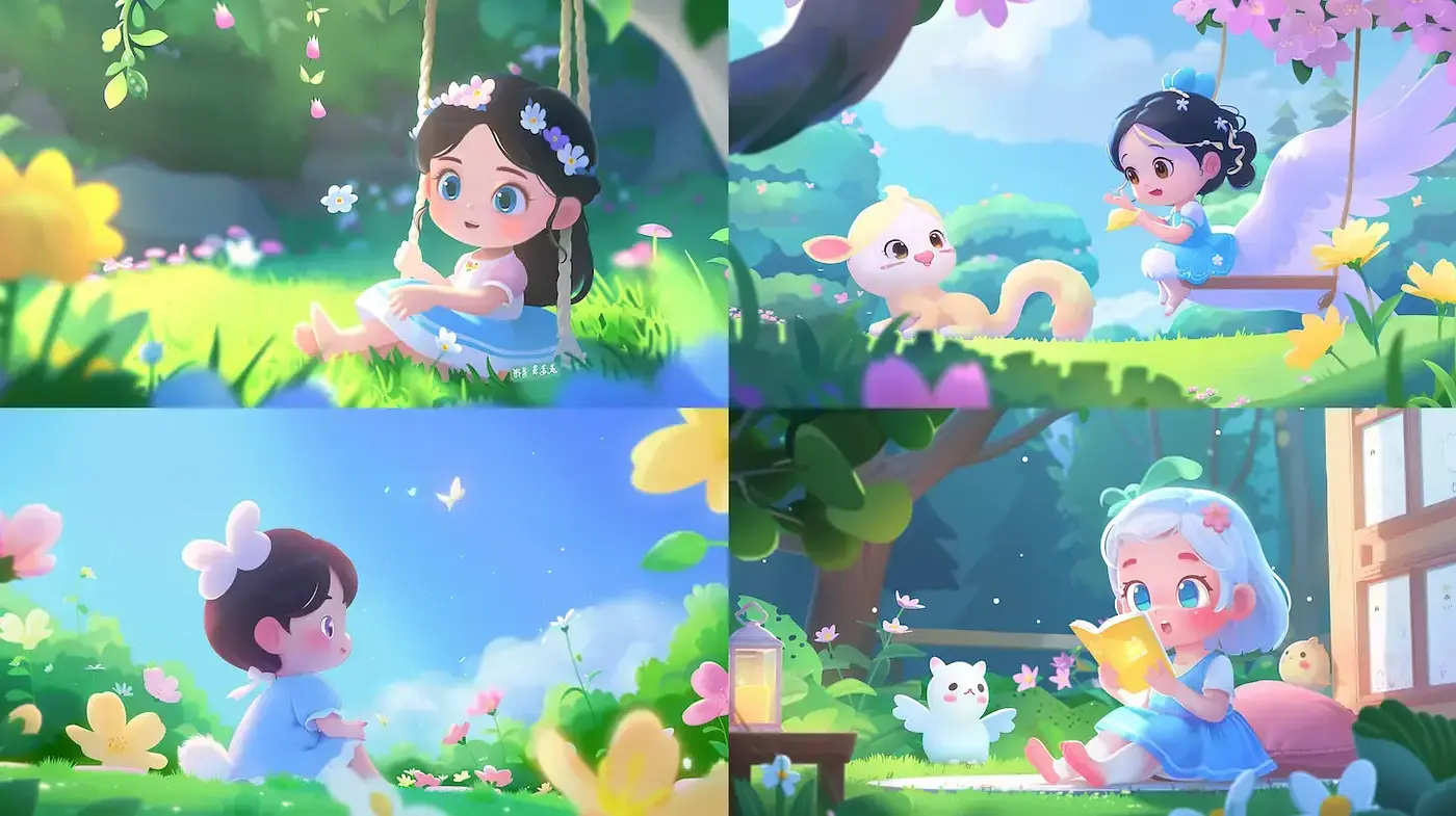 Charming Whimsical Nature Scenes with a Playful Aesthetic - Midjourney sref style