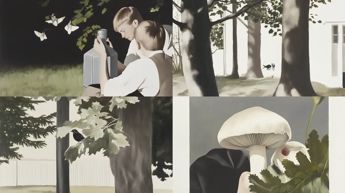 Serene Monochromatic Dreamscape in Earth Tones - Midjourney sref style