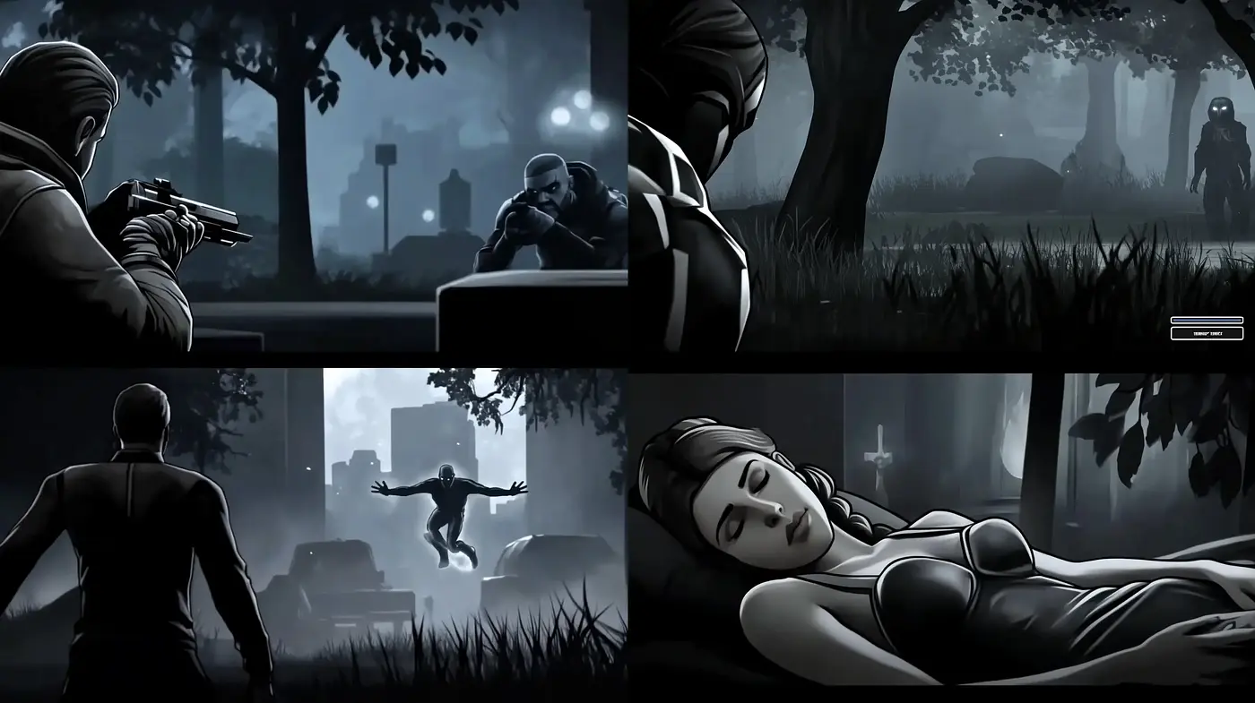 Noir-Inspired Monochromatic Vignettes - Midjourney sref style