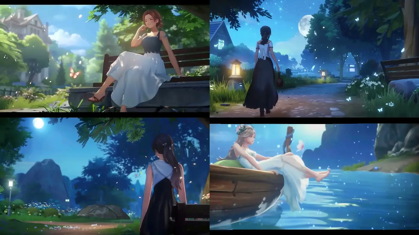 Ethereal Moonlit Serenity in a Surreal Animated Dreamscape - Midjourney sref style