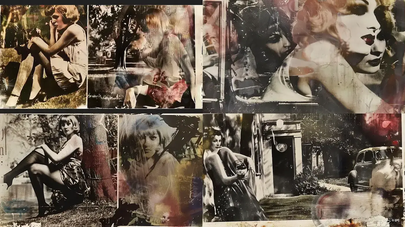 Soft, nostalgic aesthetic with nuanced vintage textures and evocative imagery - Midjourney sref style