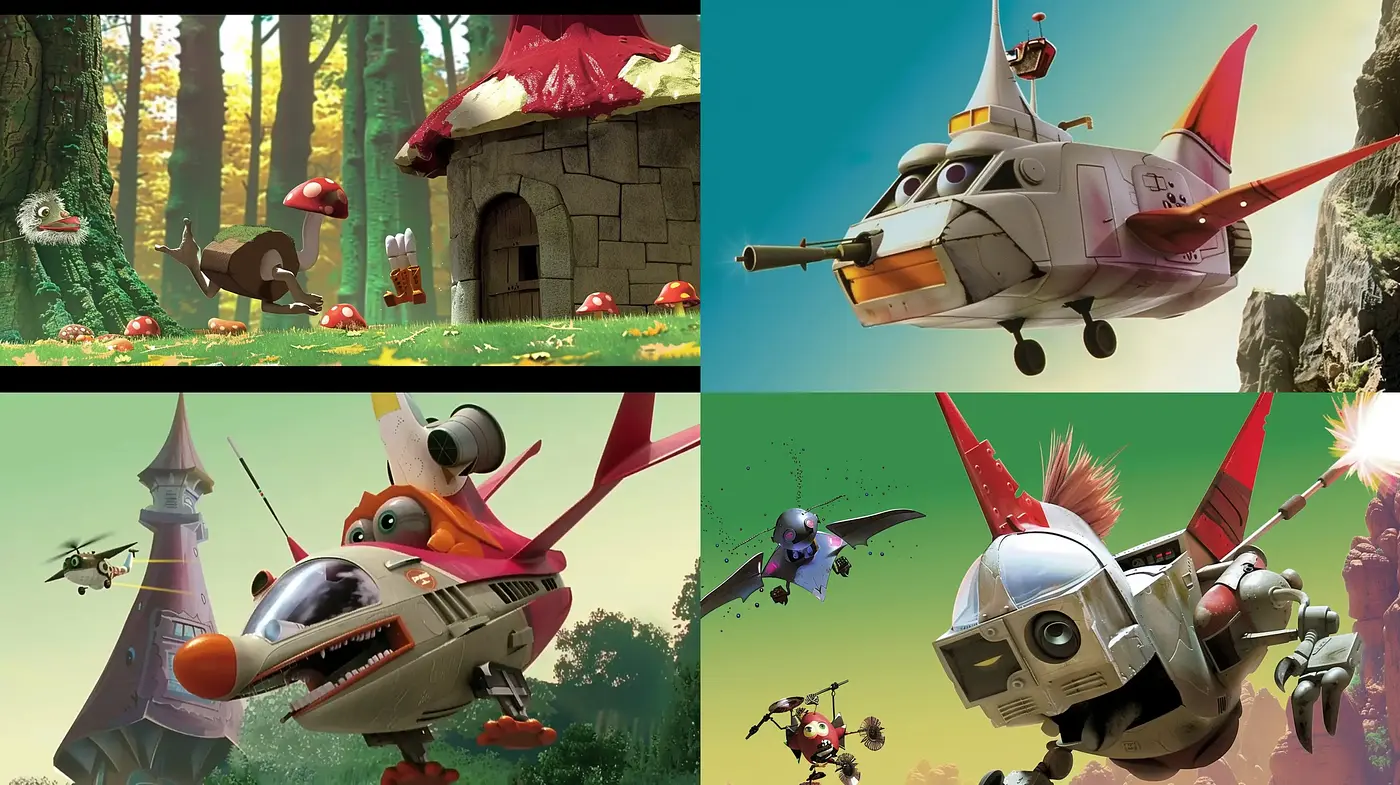 Animated Dynamics: Consistent Lively Color and Textured Fantasy in Motion - Midjourney sref style