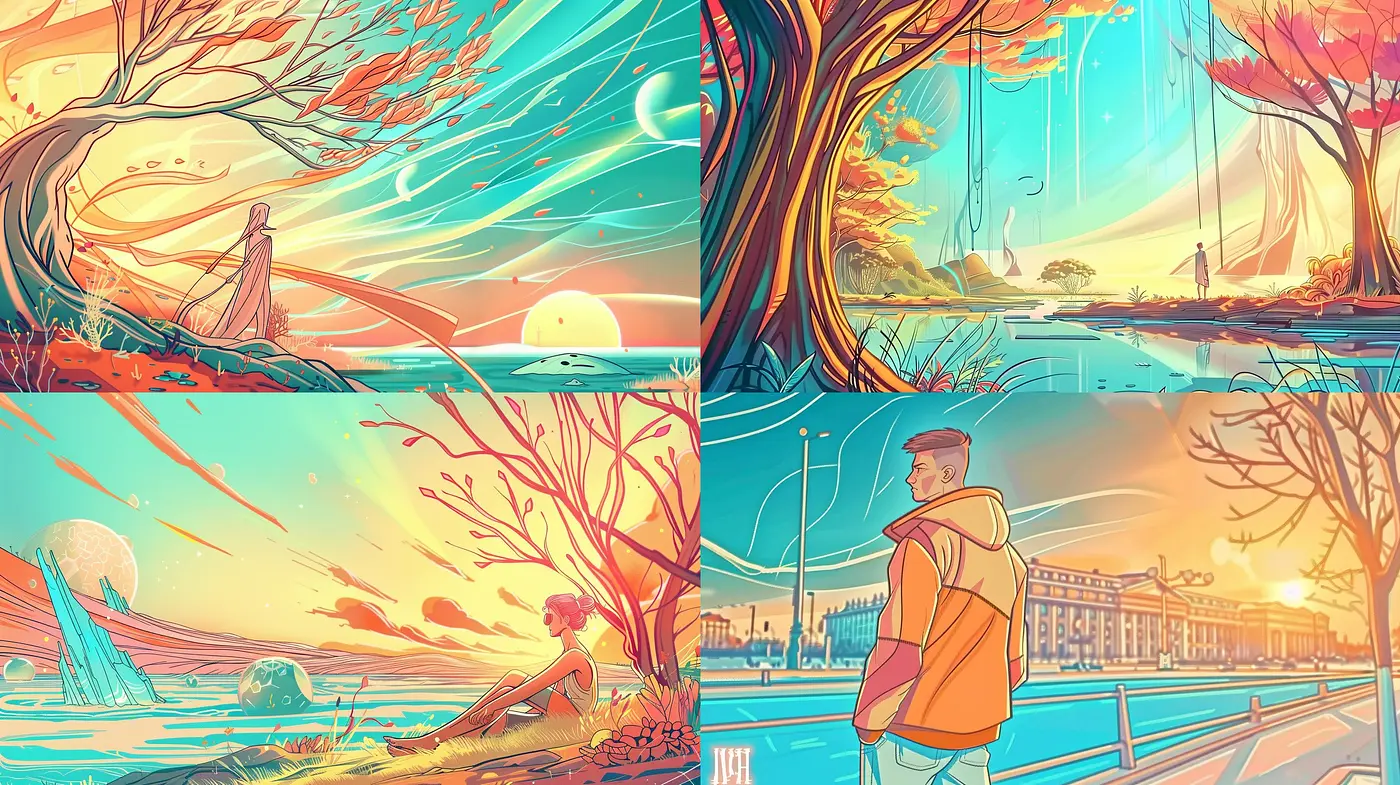 Luminous Dreamscapes: A Fusion of Serene Pastels and Surreal Horizons - Midjourney sref style