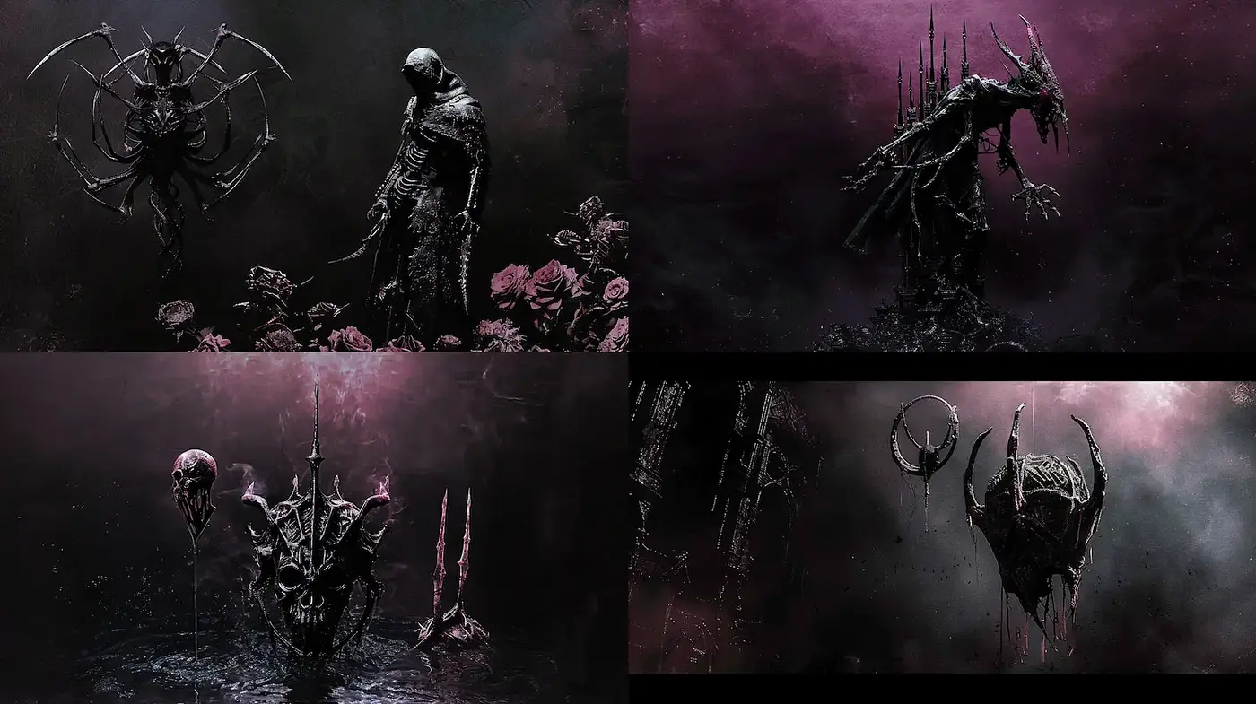 Dark and Ethereal Fantasy Art with Gothic Influences - Midjourney sref style