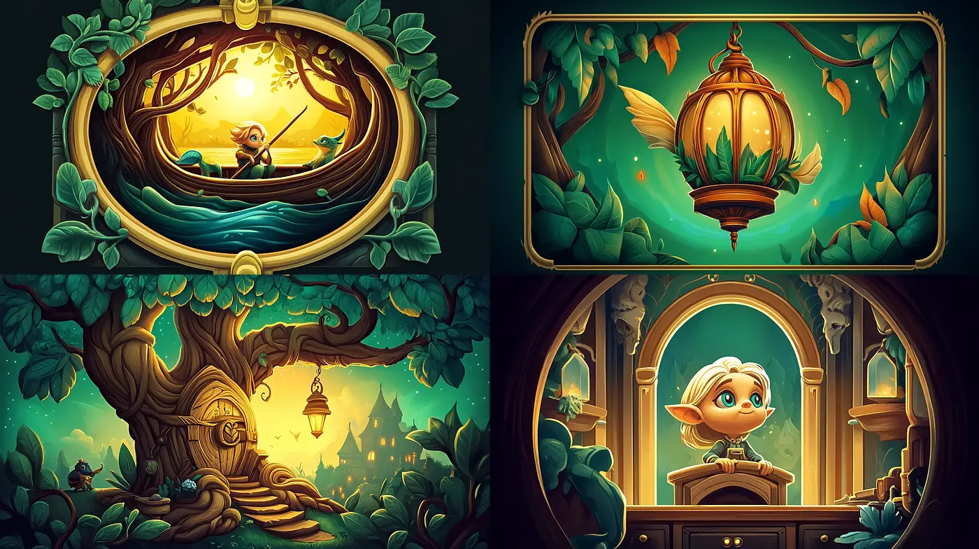 Enchanted Twilight: A Harmonious Fusion of Luminous Hues and Whimsical Charm - Midjourney sref style