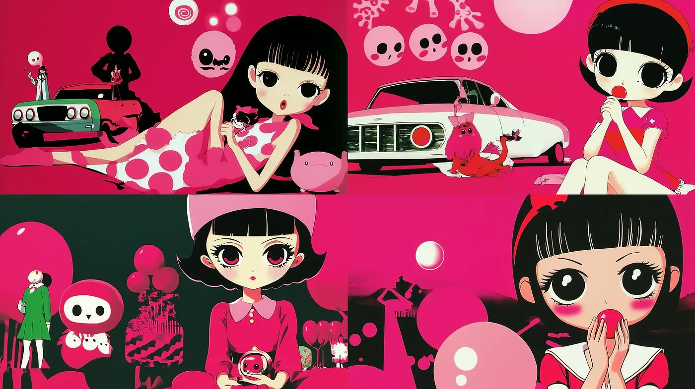 Modern Pop Art Panache with Vibrant Anime Undertones - Midjourney sref style