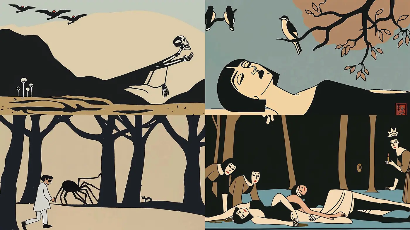 Stylized Minimalist Vistas with Earthy Tones and Poetic Atmosphere - Midjourney sref style