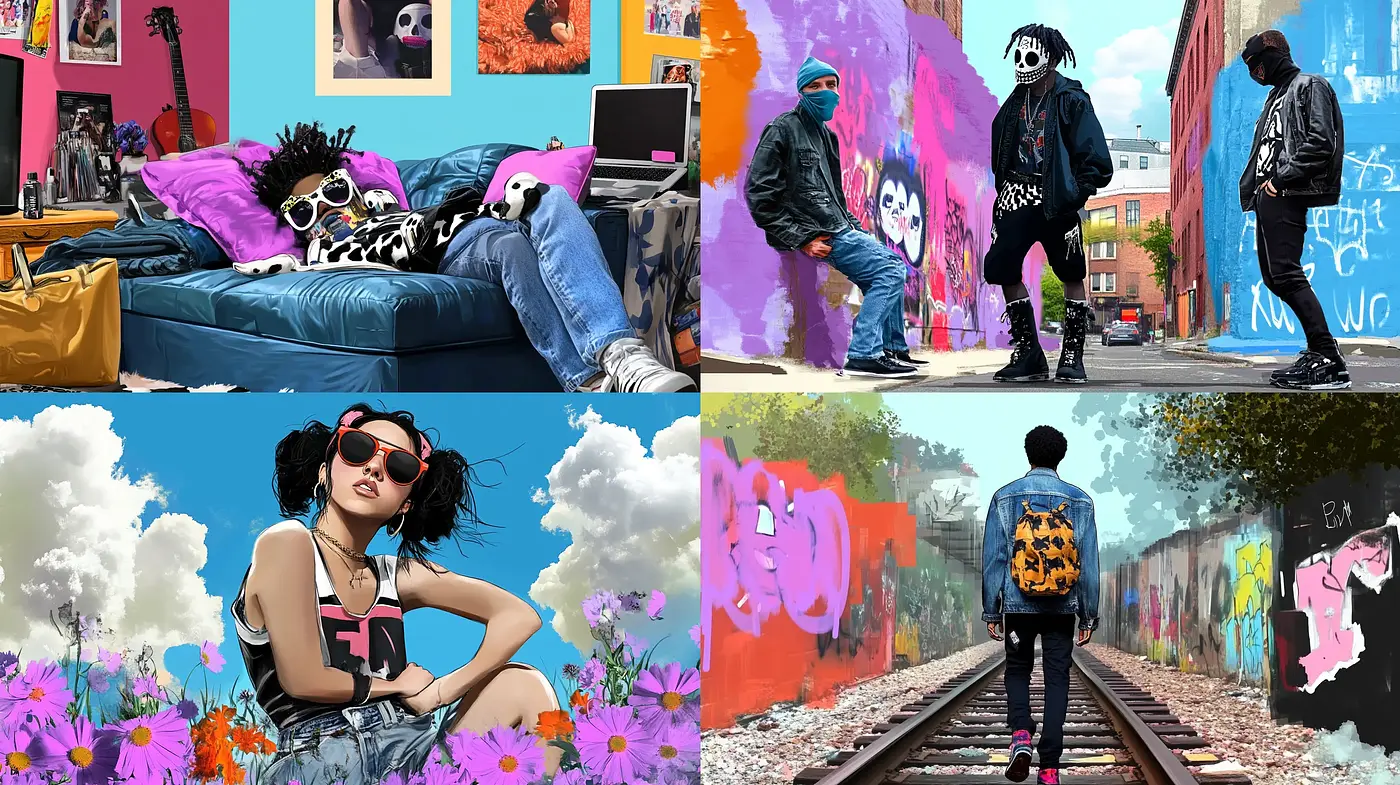 Urban Vibrance and Street Art Fusion - Midjourney sref style