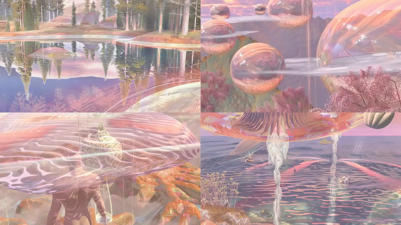 Dreamlike Pastel Ethereality in Nature - Midjourney sref style