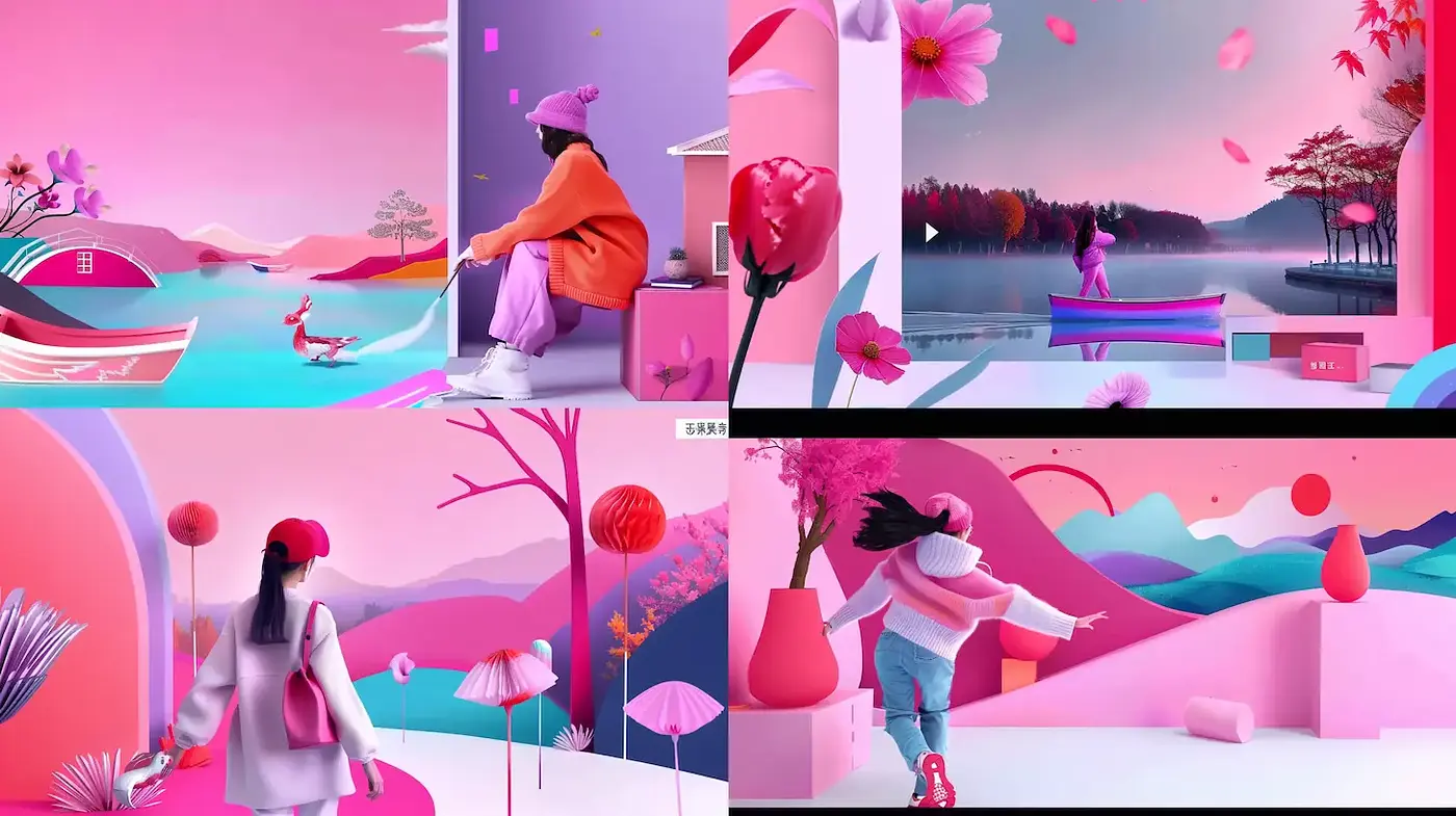 Whimsical and Dreamy Visual Narrative with a Harmonious Blend of Colorful Elements - Midjourney sref style