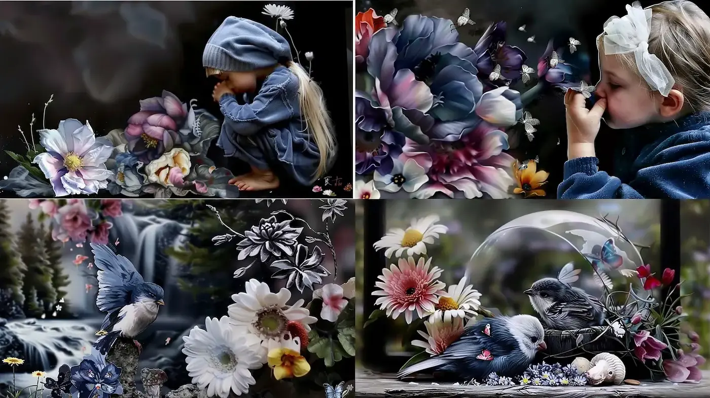 Whimsical and Enchanting Nature Scenes with a Touch of Surrealism - Midjourney sref style