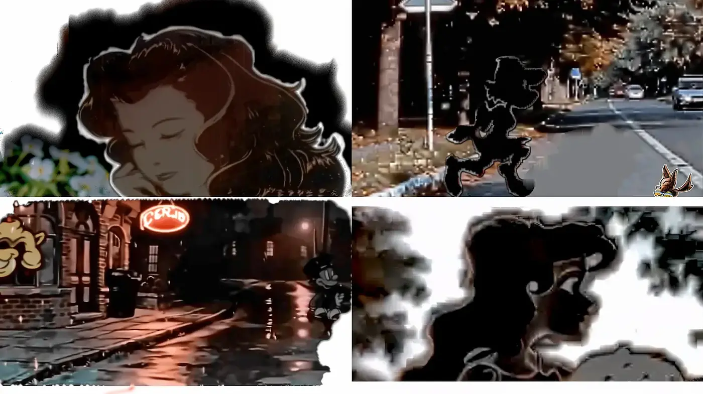 Cinematic Vintage Noir with a Cartoonish Vibe - Midjourney sref style