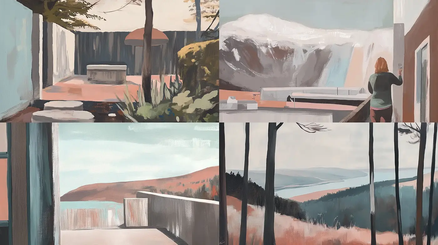 Tranquil Vistas: A Serene Study in Pastel Tones and Soft Textures - Midjourney sref style