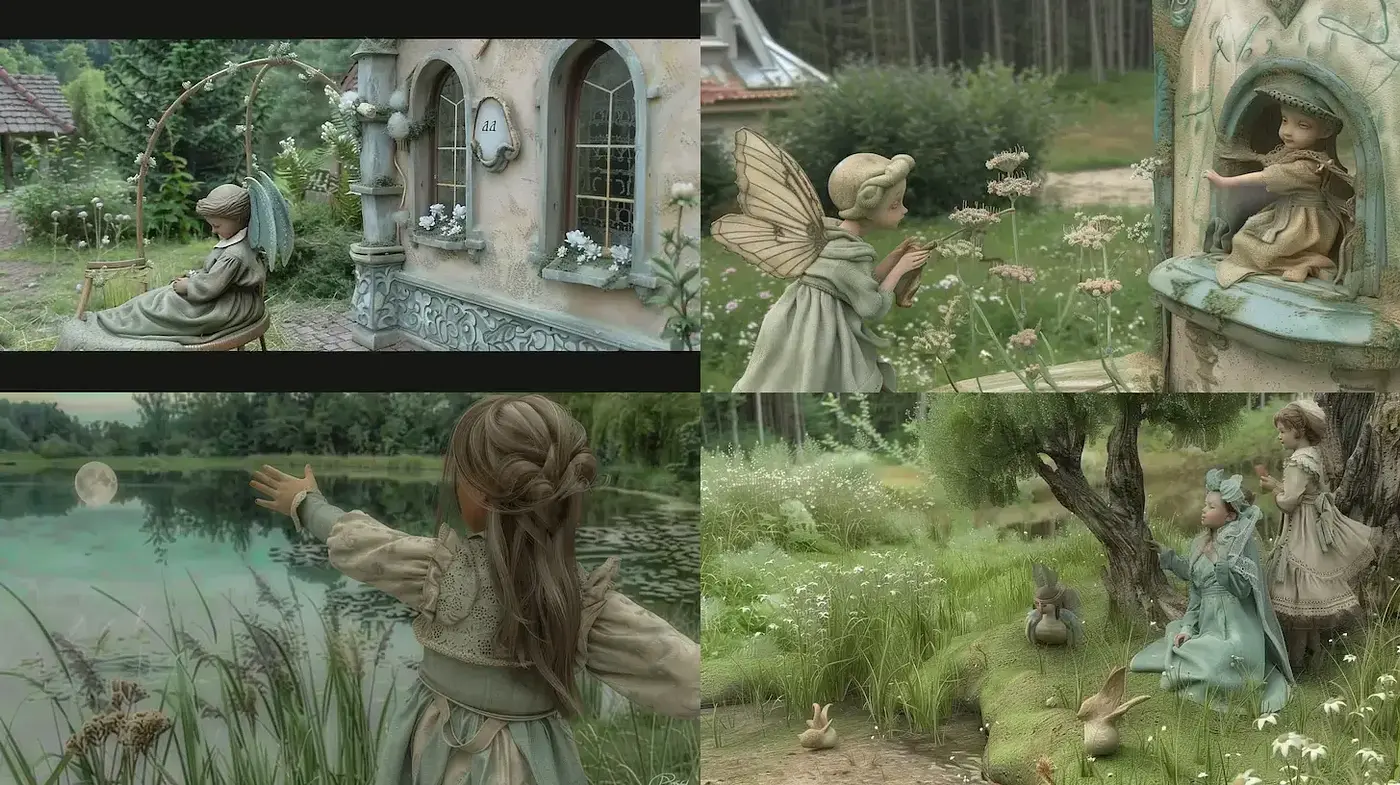 Whimsical and Enchanting Scenes with Nature and Fairy-tale Elements - Midjourney sref style