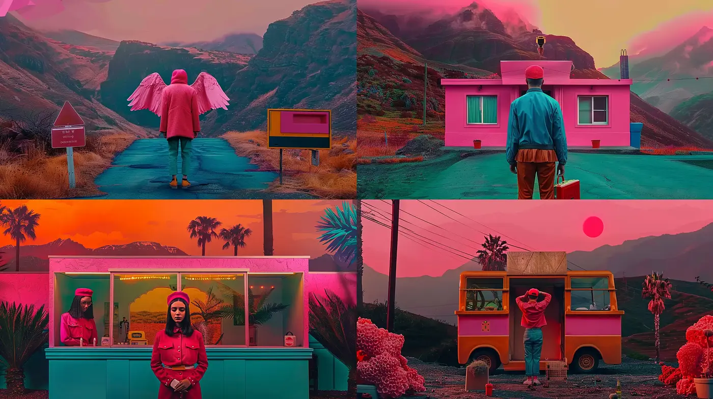 Surreal Twilight Hues and Cinematic Retrofuturism - Midjourney sref style
