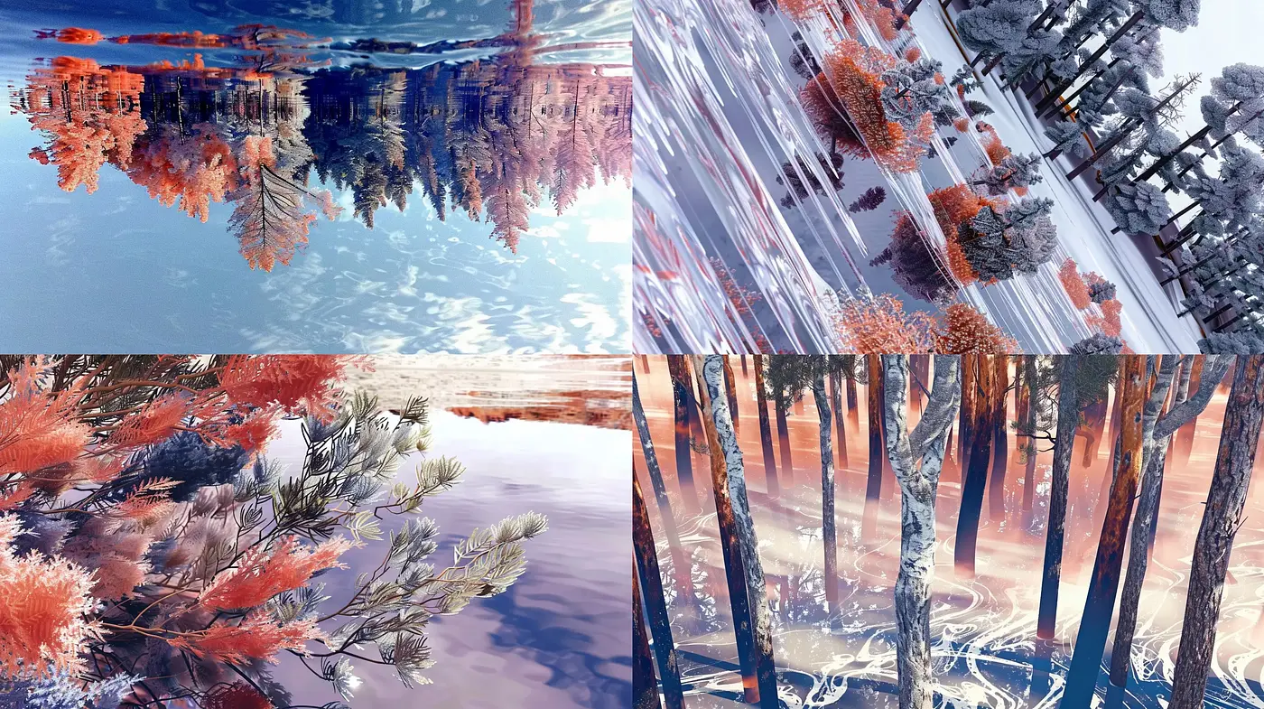 Ethereal Nature's Reflections in Serene Digital Brushwork - Midjourney sref style