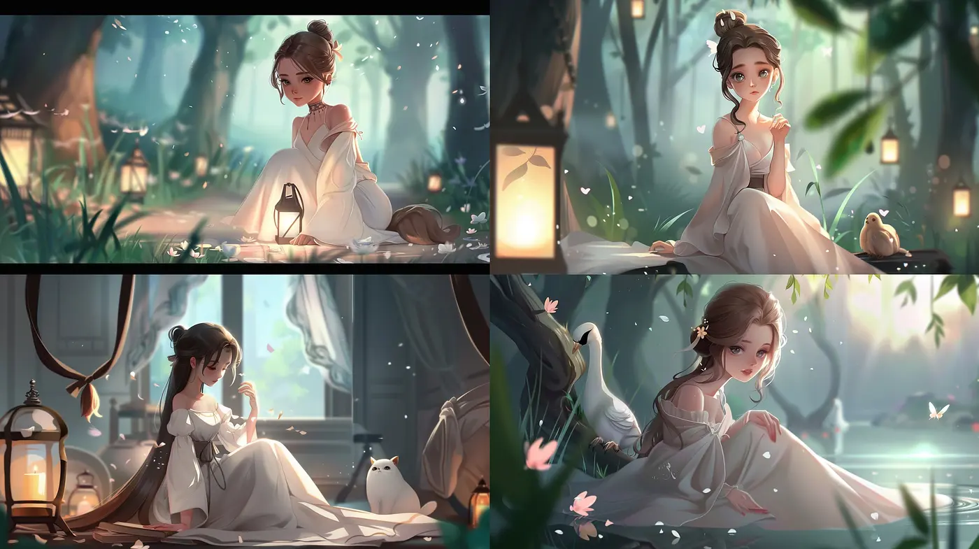 Whimsical Enchantment in Twilit Hues: A Consistent Dreamlike Artistic Expression - Midjourney sref style