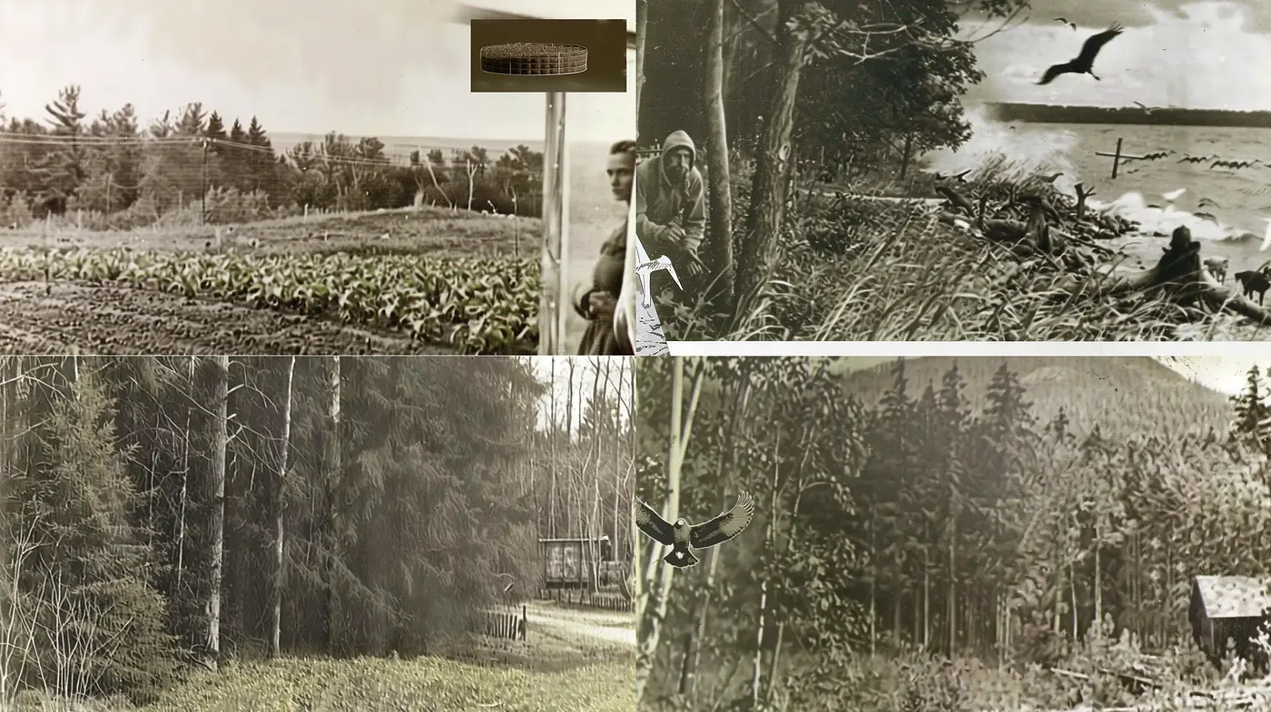 Timeless Sepia Nature Tapestry - Midjourney sref style