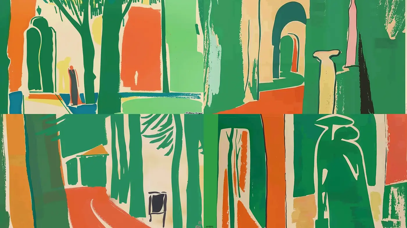 Abstract Fauvist Renderings: A Vibrant Play on Color and Form - Midjourney sref style