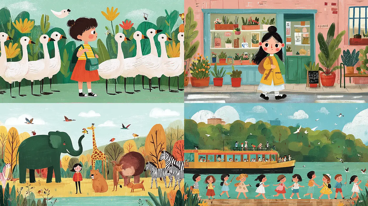 Playful and Whimsical Illustrated Style with a Touch of Nostalgia - Midjourney sref style