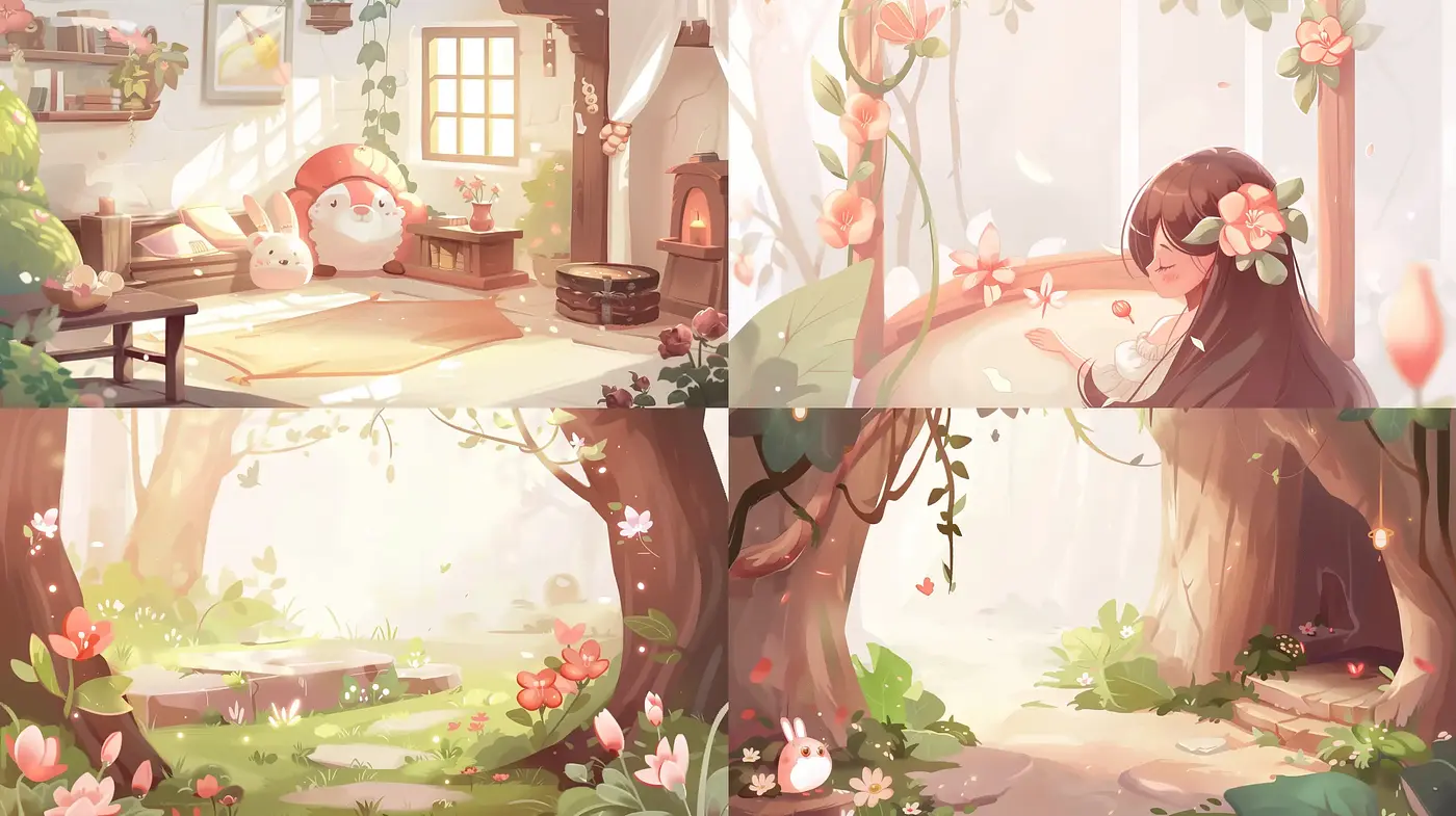 Enchanted Pastel Dreamscape: A Harmonious Blend of Whimsy and Serenity - Midjourney sref style