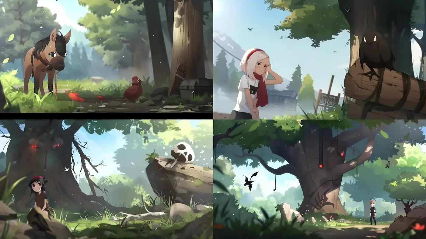 Whimsical and Enchanting Illustrated Landscape with a Touch of Fantasy - Midjourney sref style