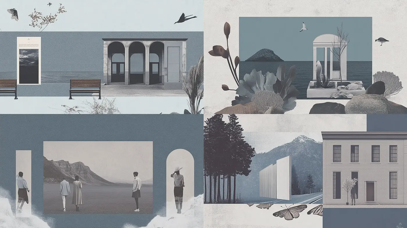 Serene Pastel Vistas Blending Architecture and Nature - Midjourney sref style