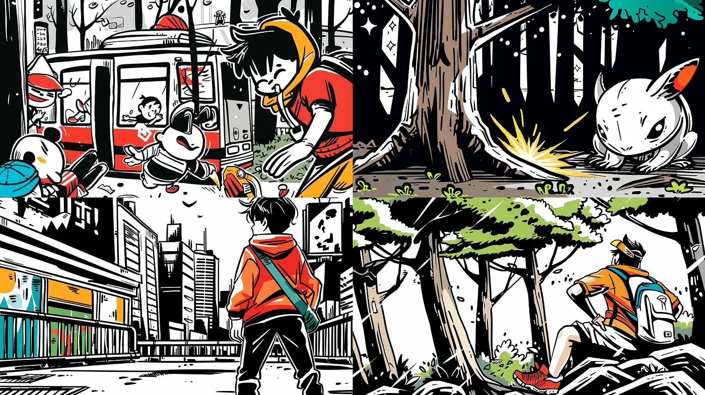 Vibrant Graphic Novel Panache with Urban Fantasy Overtones - Midjourney sref style
