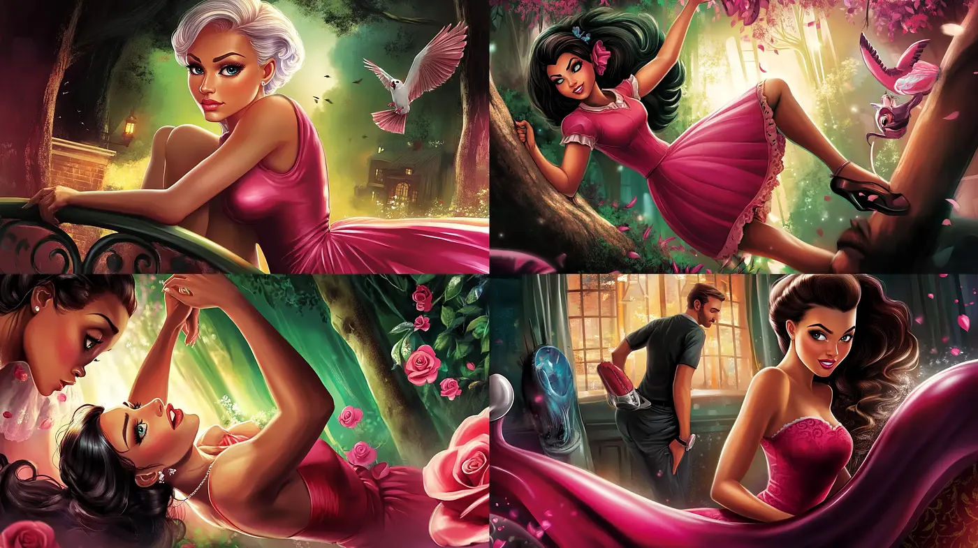 Enchanted Rosy Twilight: A Whimsical Fusion of Vibrant Fantasy and Romantic Realism - Midjourney sref style