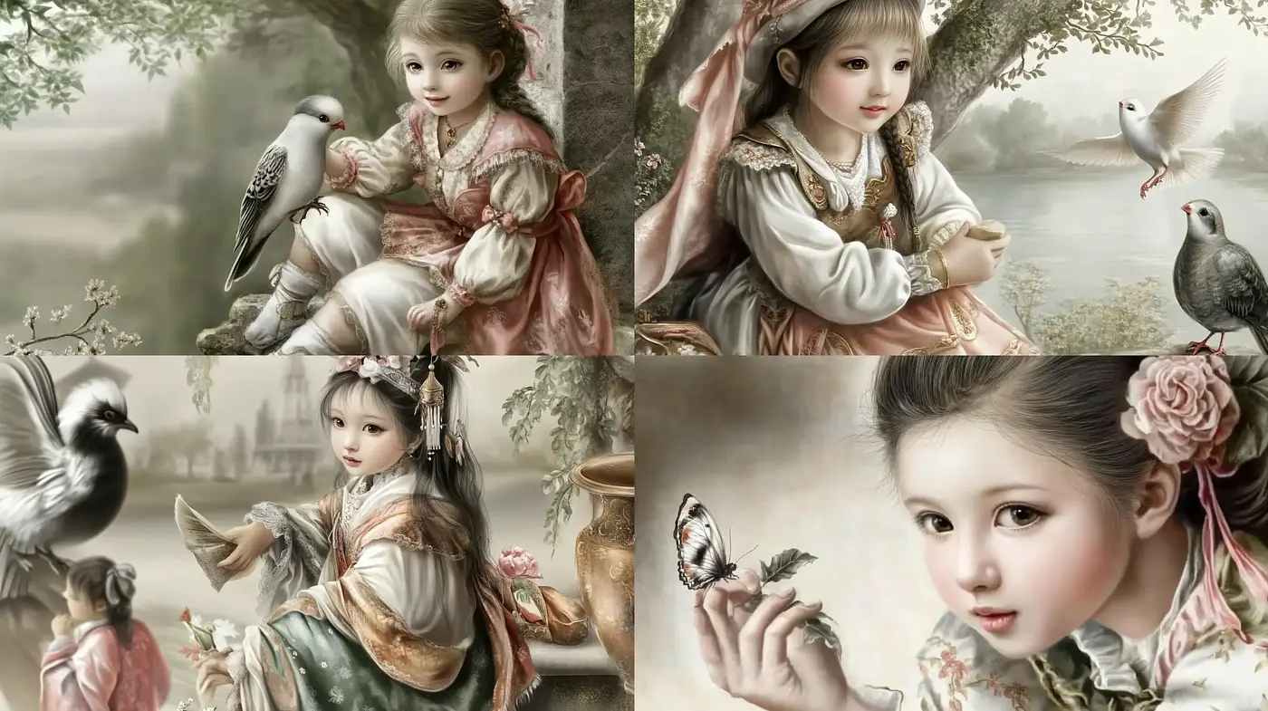 Ethereal Renaissance Reverie: A Fusion of Classical Portraiture and Dreamlike Naturalism - Midjourney sref style