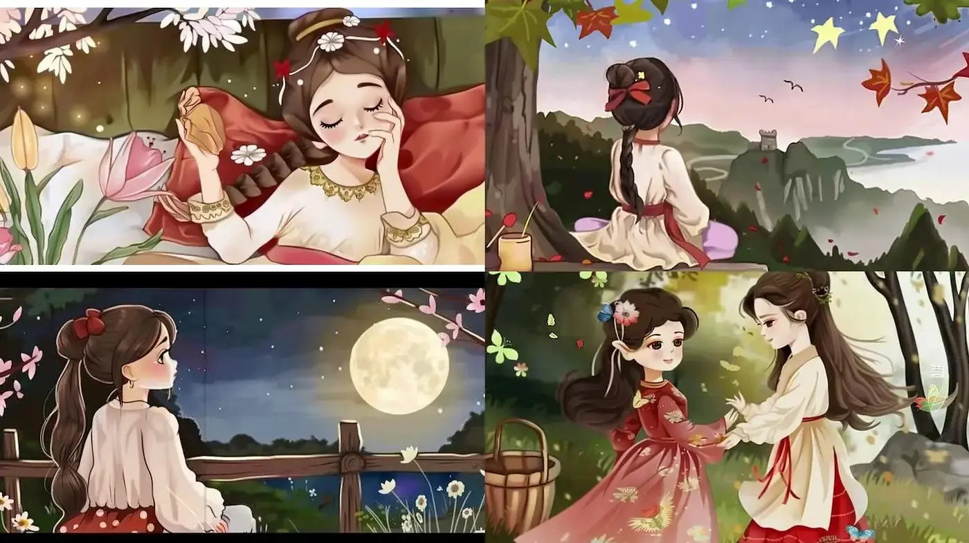Charming Whimsical Illustrations with a Blend of Nature and Fantasy - Midjourney sref style