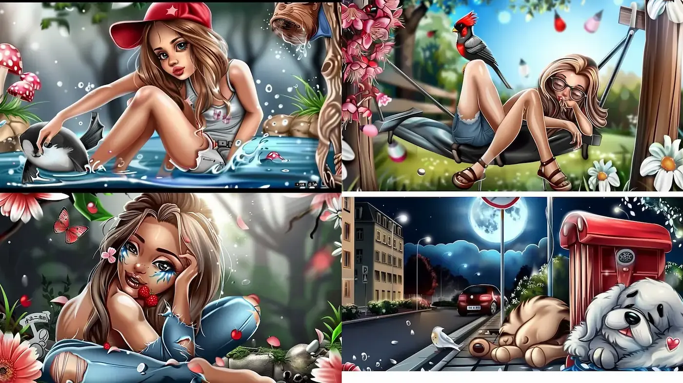 Charming Illustrations with Whimsical Elements and Soft Textures - Midjourney sref style