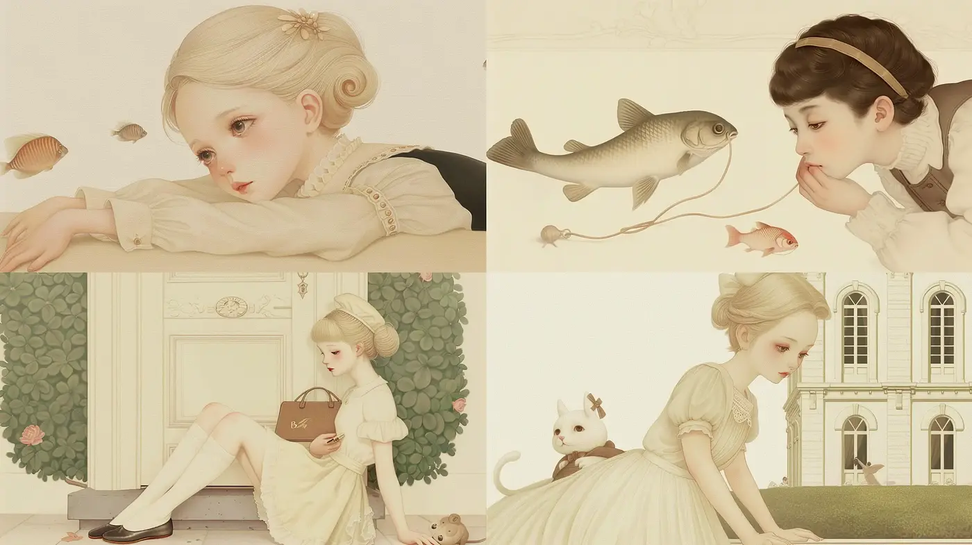 Ethereal Pastel Dreamscapes: A Study in Soft Focus and Delicate Textures - Midjourney sref style
