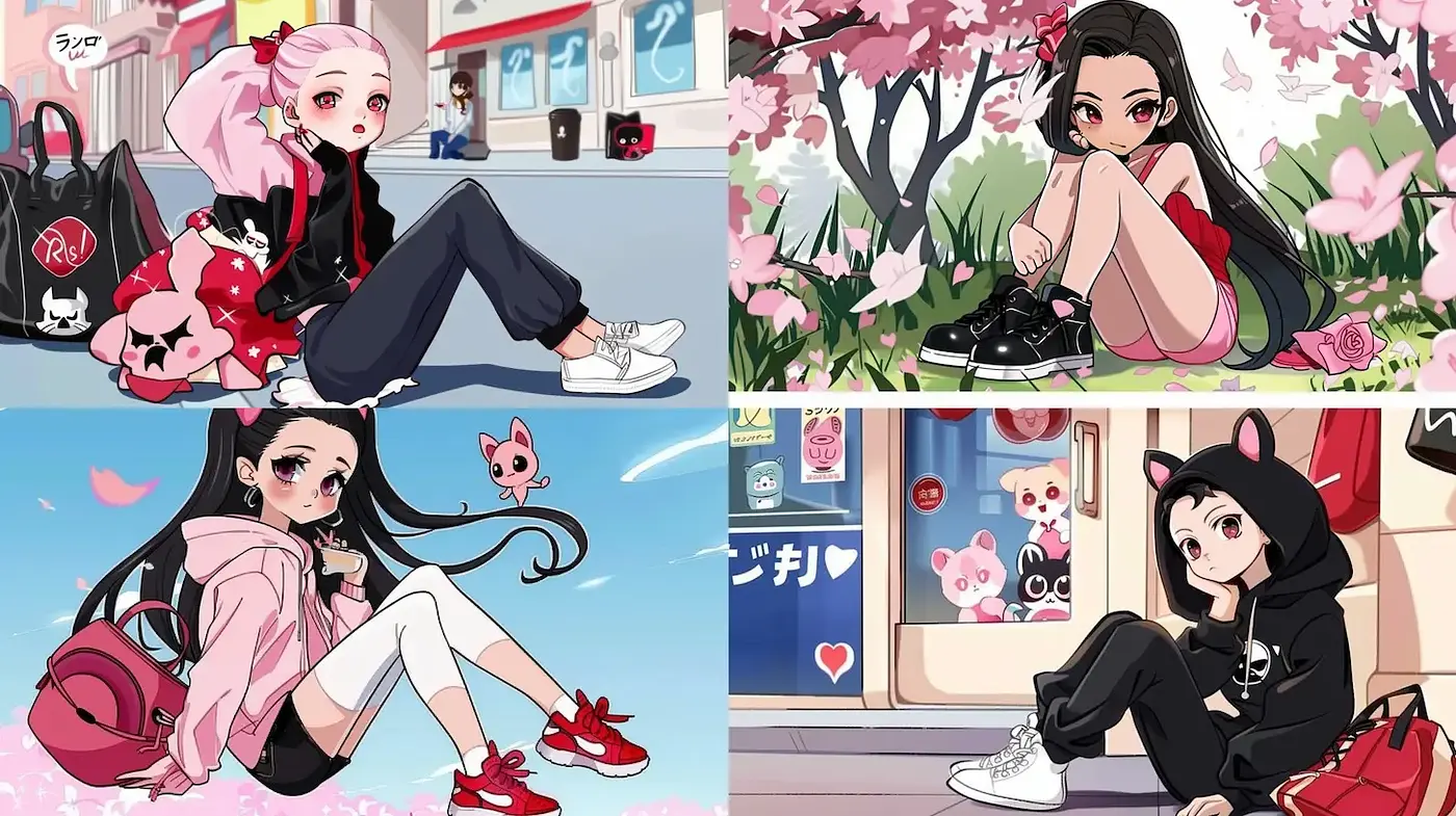 Contemporary Urban Anime Aesthetic with Playful Touch - Midjourney sref style