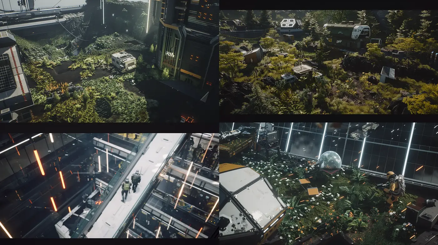 Futuristic Metropolis Harmony: An Ode to Urban Utopia and Nature's Resilience - Midjourney sref style