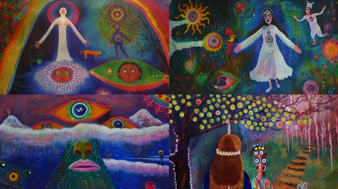 Cosmic Folklore: An Enigmatic Journey of Surreal Visions and Ethereal Tones - Midjourney sref style