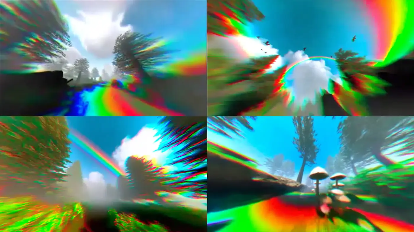 Surreal Landscape Imagery with Vivid Colors and Distorted Perspectives - Midjourney sref style