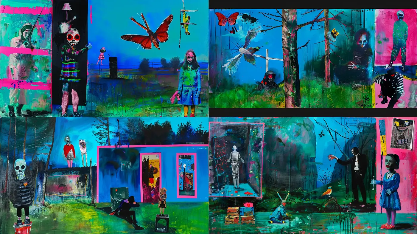 Abstract Expressionist Dreamscape with Surrealist Overtones - Midjourney sref style